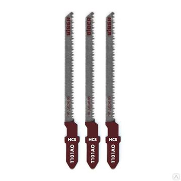 Пилки для электрического лобзика БИБЕР по дереву чистый рез 3 шт