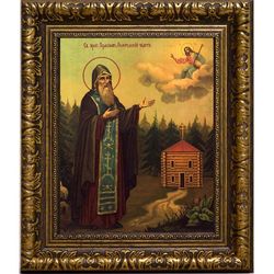 Герасим Вологодский Преподобный Чудотворец. Икона на холсте.