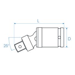 KING TONY (6797P) Кардан ударный 3/4", шаровый, с шариковым фиксатором