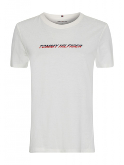 Женская теннисная футболка Tommy Hilfiger Regular Graphic C-NK Tee SS - белый