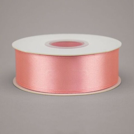 Лента упаковочная атласная 25мм, 22 м чайная роза