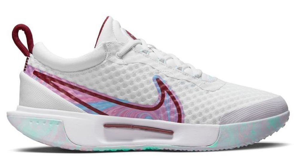 Женские Кроссовки теннисные Nike Zoom Court Pro - white/glacier blue/dark beetroot