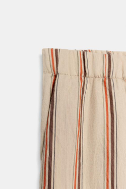 ZARA ЛЕГКИЕ БРЮКИ В ПОЛОСКУ, БЕЖЕВО-КОРИЧНЕВЫЙ