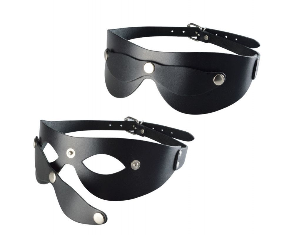 Черная кожаная маска Новичок (Цвет: черный)