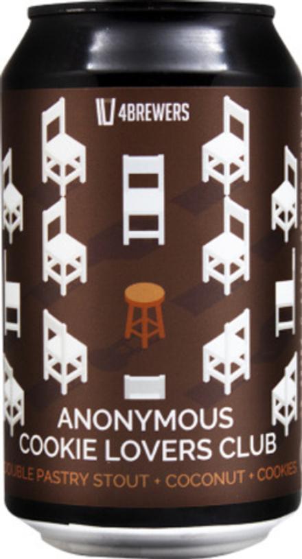 Пиво Четыре Пивовара Анонимус Куки Лаверс Клаб / 4 Brewers Anonymous Cookie Lovers Club 0.33 - банка