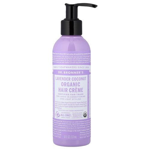 Dr. Bronner's, Органический крем для волос, лаванда и кокос, 177 мл (6 жидк. унц.)