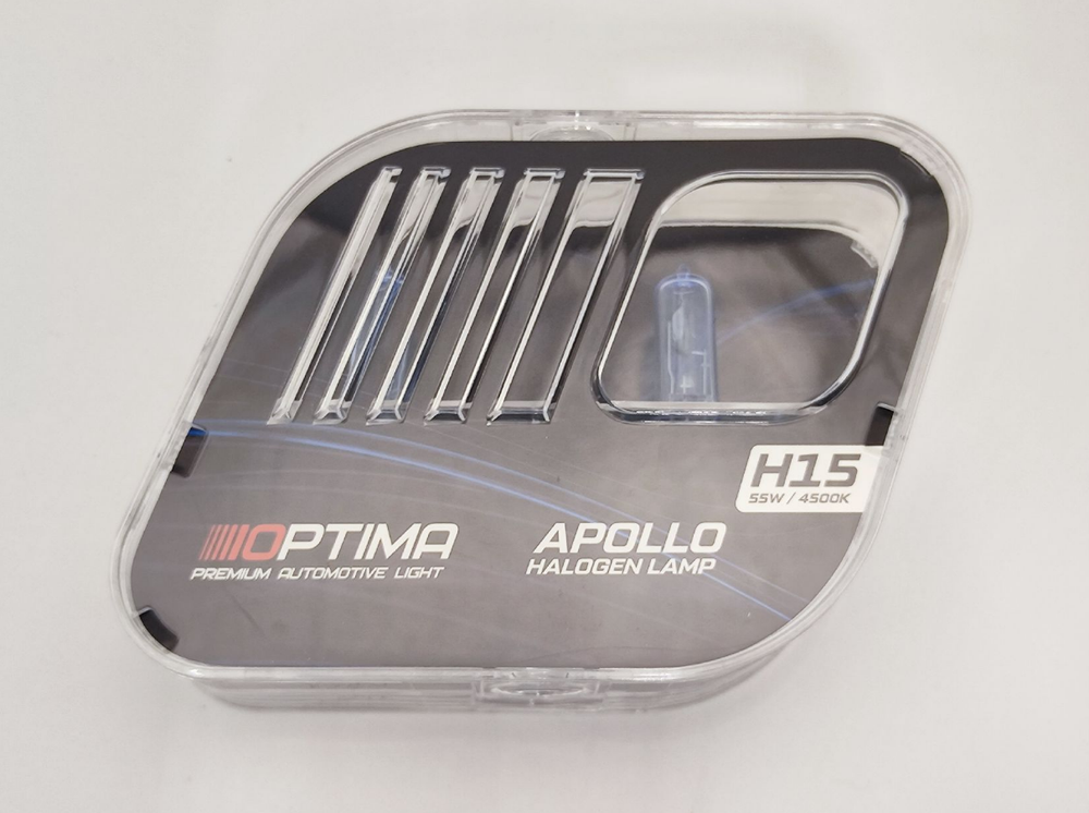 Галогенные лампы Optima Apollo H15 White 4500K, комплект 2 лампы
