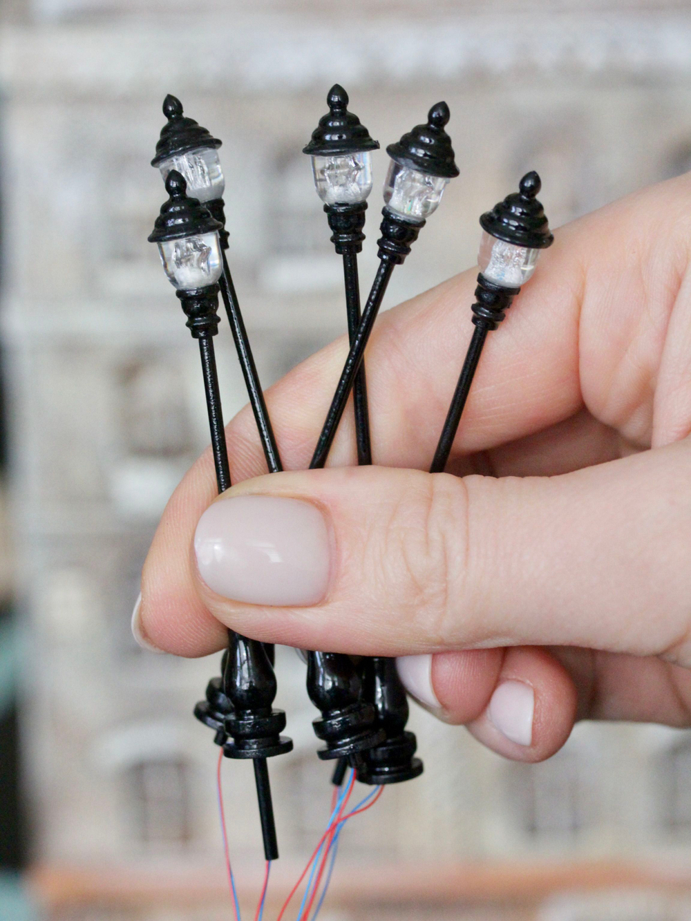 Фонарь уличный миниатюрный для макетов "Парковый #2" (85 мм; 5 штук) / мини фонари для парков и железных дорог