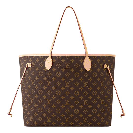 LOUIS VUITTON NEVERFULL Coated Canvas With Leather Handbag, Shoulder Bag Large Women"s Brown
