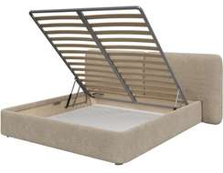 Кровать двуспальная Hub Soft 200 см (молочный, букле)