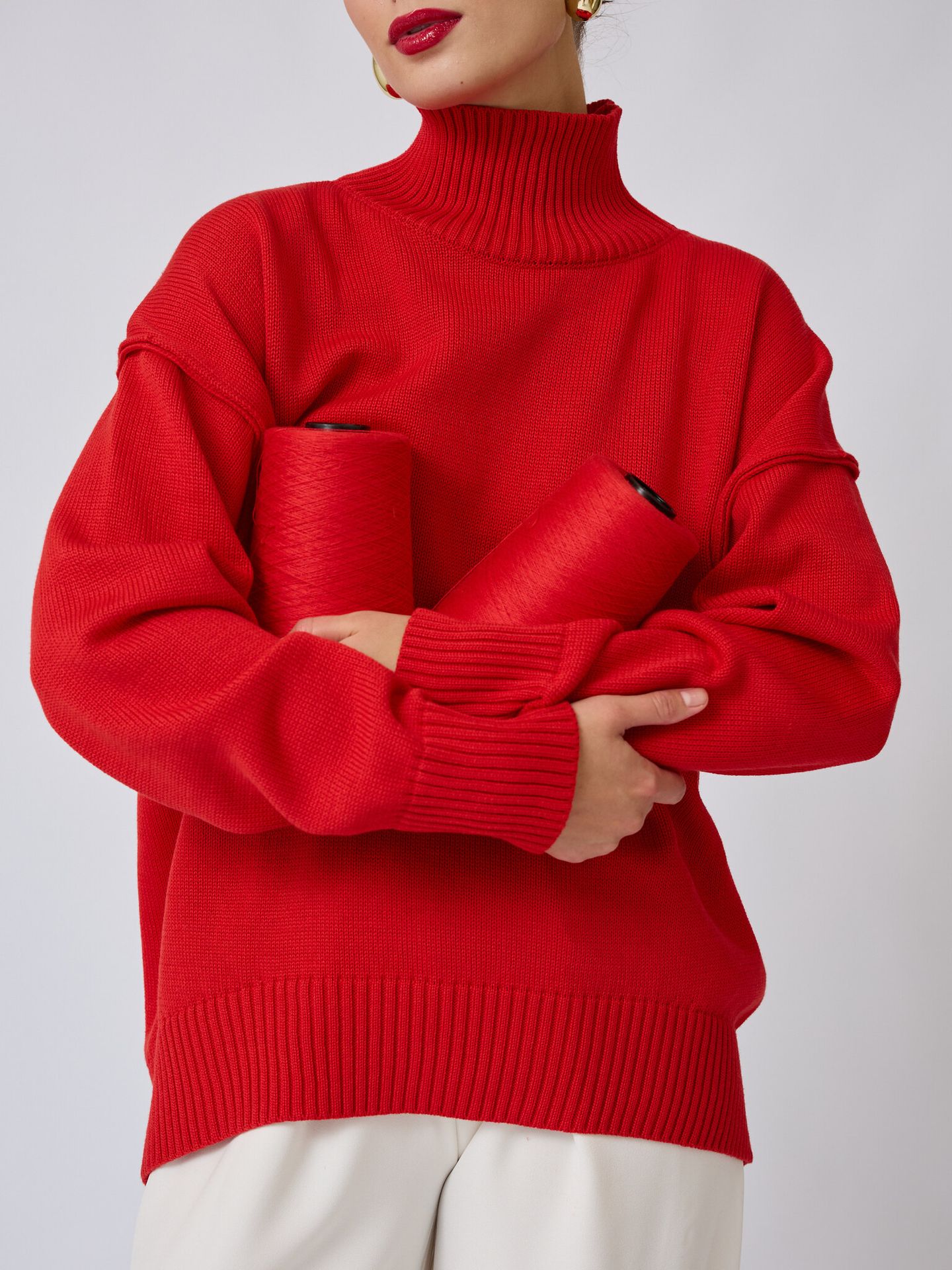 Свитер с асимметричным низом из хлопка