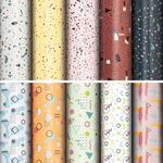 Бумага упаковочная подарочная мелованная "Terrazzo&Memphis", 70х100 см, 10 дизайнов ассорти, ЗОЛОТАЯ СКАЗКА, 592054, 1шт