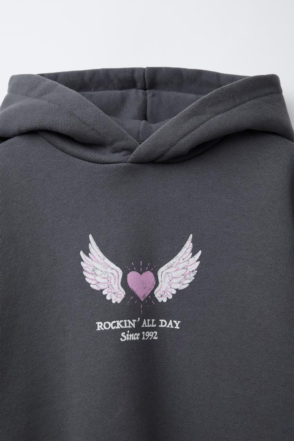 ZARA ХУДИ С ПРИНТОМ, СЕРО-СИНИЙ