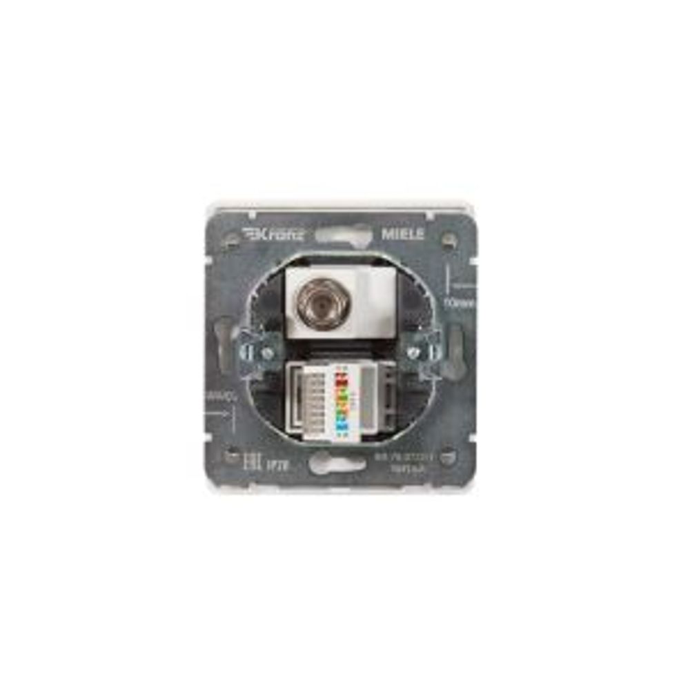 Розетка ROUND компьютерная RJ45 кат6 + TV с/у перламутр KRANZ