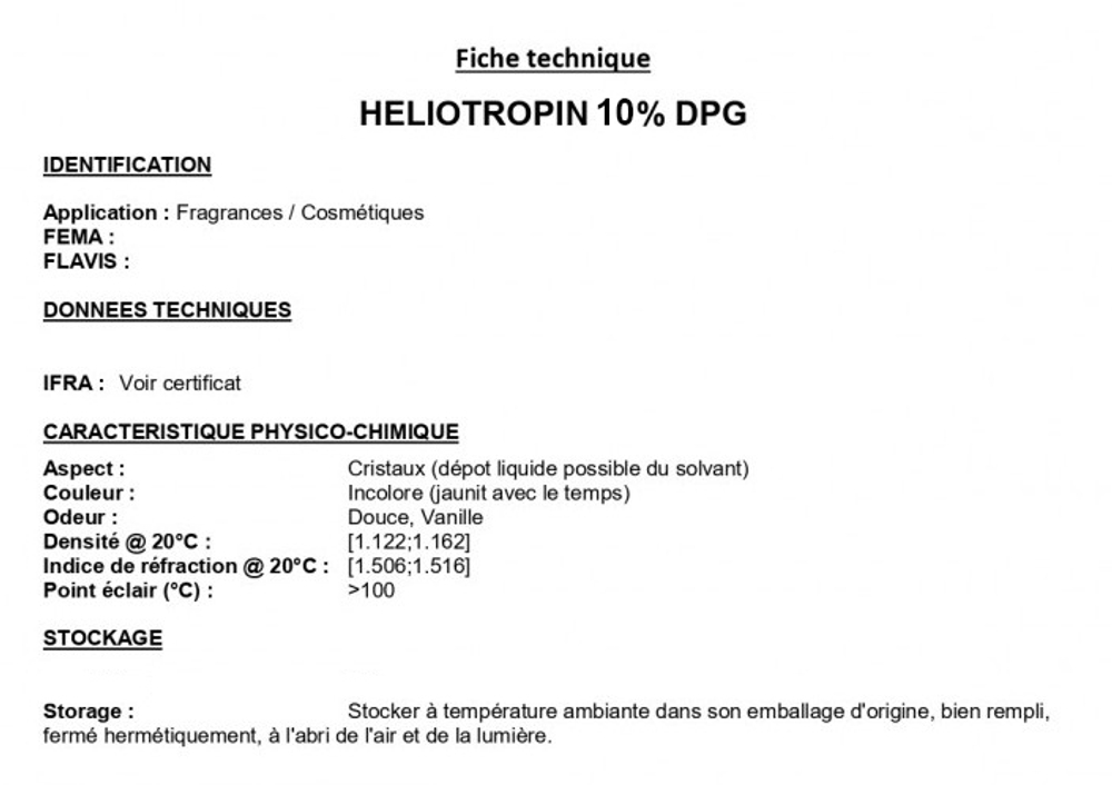 HELIOTROPIN 10% DPG / ГЕЛИОТРОПИН 10% ДПГ CAS -