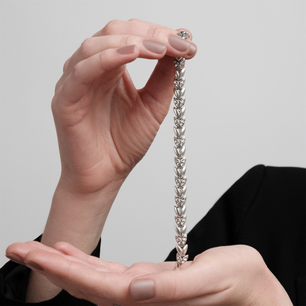"Вьюнок" браслет в серебряном покрытии из коллекции "Леди" от Jenavi с замком пряжка