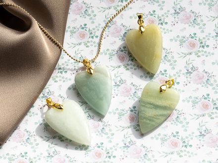 Подвеска "Сердце" 33мм из амазонита  (в ассортименте)