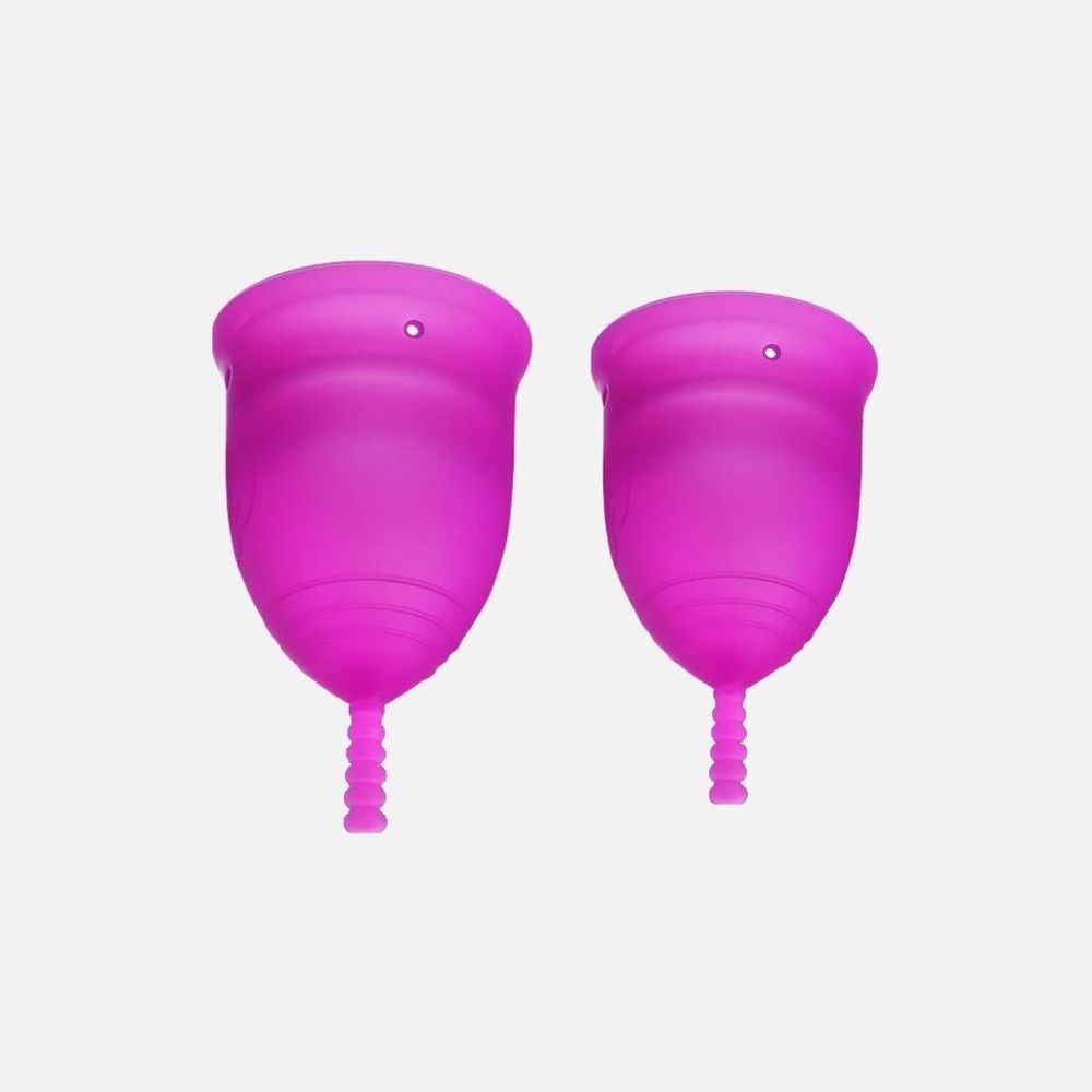 Набор менструальных чаш в мешочке Melissacup box plus цвет малиновый размер S+M (20 мм + 25 мм) 2 шт