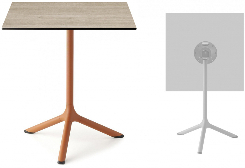 Стол ламинированный обеденный складной Scab Design Tripe Folding, терракотовый, состаренный дуб тортора