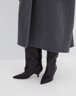 Полусапоги из натуральной кожи черный