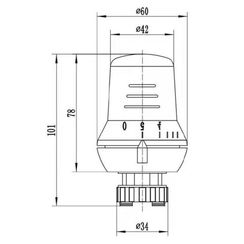 Элемент термостатический РИДАН TR 70 с жидкостным темп. датчиком, Click