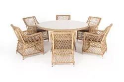 "Эспрессо–150 L" обеденная группа плетеная, цвет соломенный