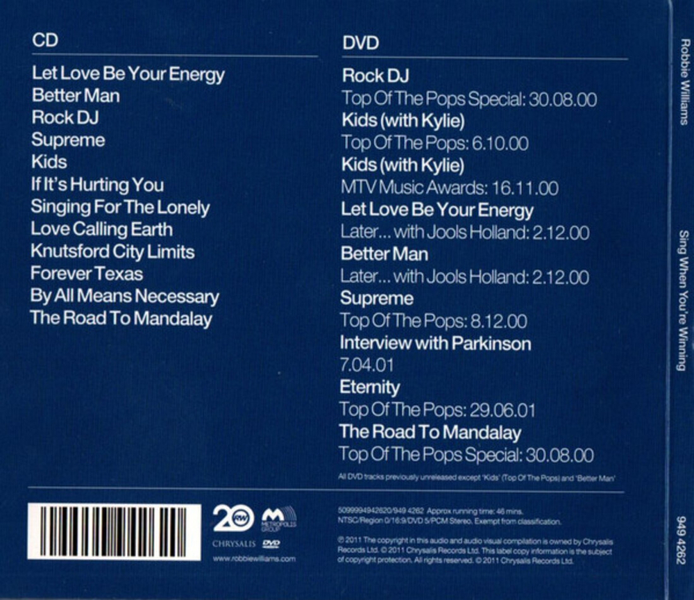 Robbie Williams / Sing When You're Winning (Limited Edition)(CD+DVD)