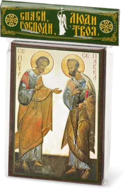 Икона "Апостолы Петр и Павел" 6х9 на МДФ-6