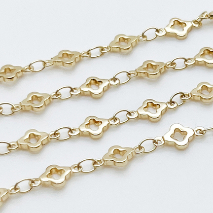 Цепочка Клевер, цвет золото, размер звена 10*5 мм, цена за 50 см