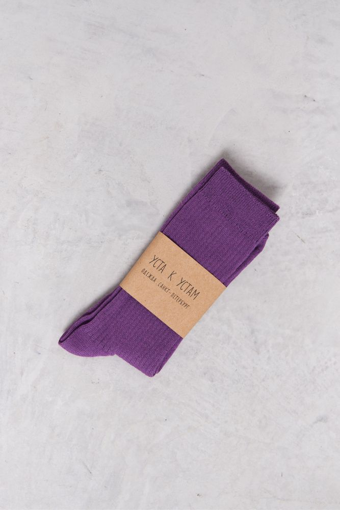 Носки из хлопка фиолетового цвета