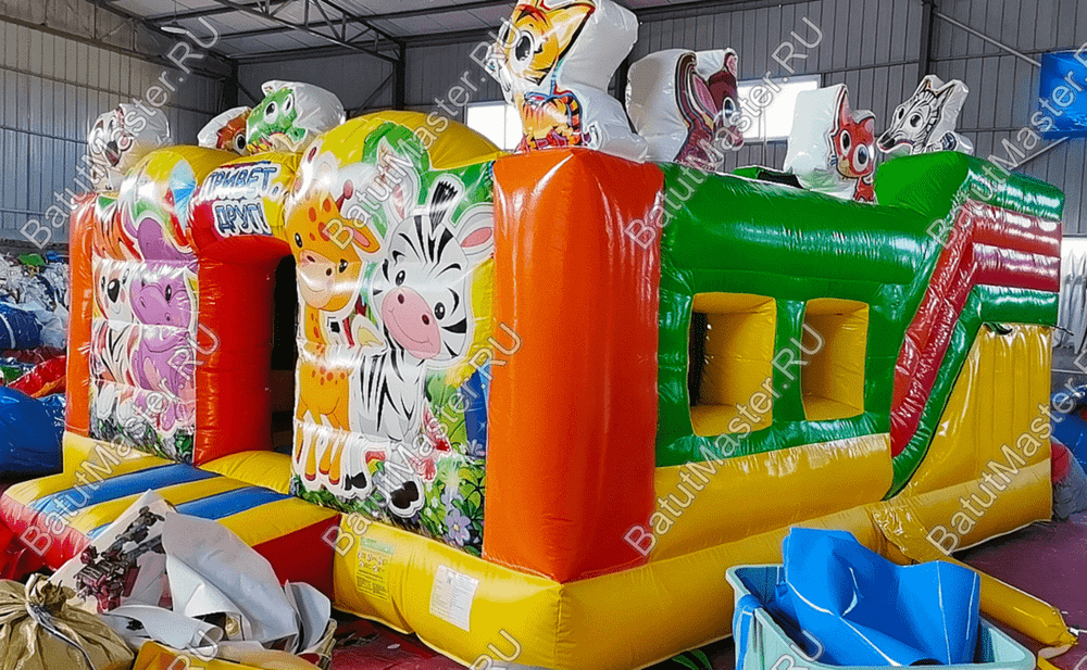 Коммерческий батут "Добрые зверята", 5*5*2.8 м