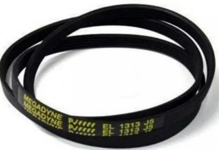 Ремень 1313 J5 EL Megadyne для стиральной машины Whirlpool (Вирпул) 1260мм черный, желтая надпись