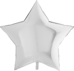 Фольгированный шар звезда 81 см белый