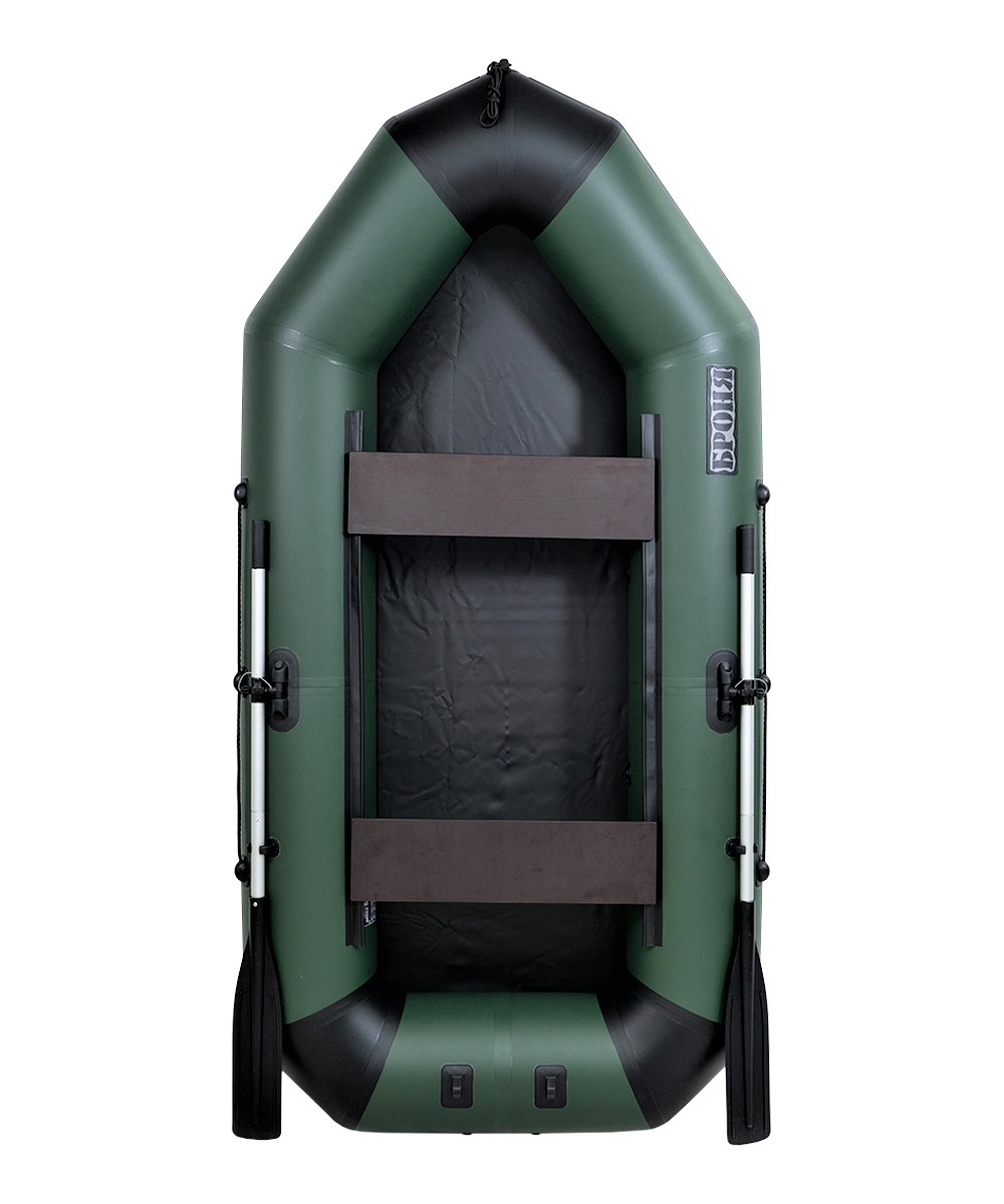 Броня-260 M зеленый-черный (лодка ПВХ с усилением)
