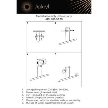 Люстра подвесная 38W 3000K-6400K APL.786.03.38 черный Gercia Aployt