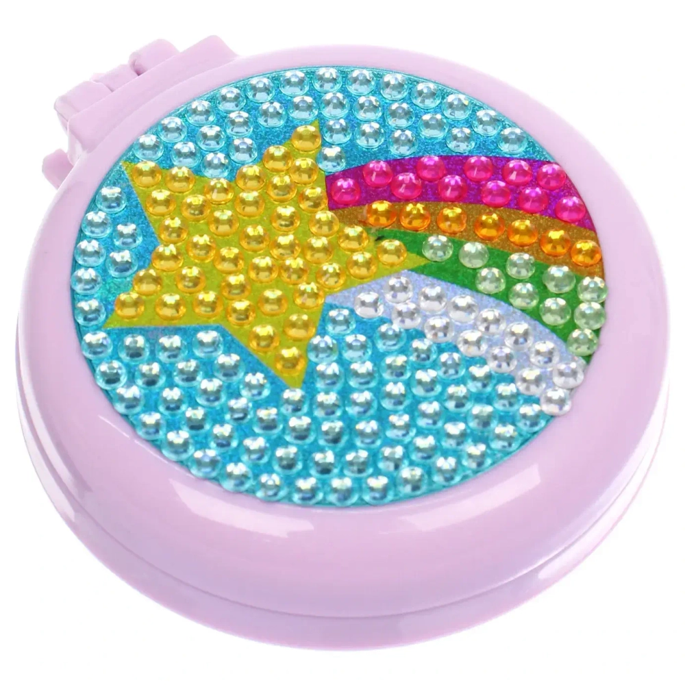 Расческа массажная детская складная «КАРАМЕЛЬ», звезда, цвет сиреневый, d-6см (пакет с подвесом)