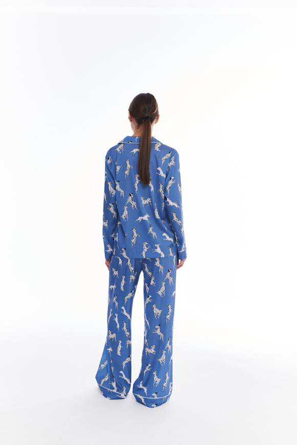 Шелковые брюки с кантом и далматинцами