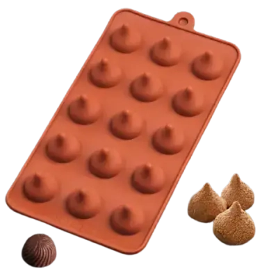 Форма для шоколада Доляна «Трюфель», 20,5×10,5 см, 15 ячеек (d=2,2 см), цвет шоколадный