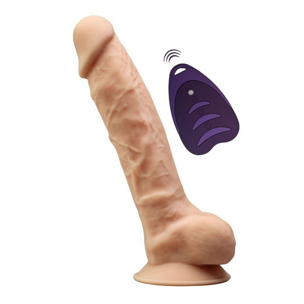 Телесный вибратор-реалистик 20см с пультом ДУ SilexD Premium Silicone Vibration 8" Model 1