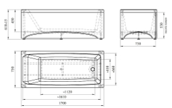 Акриловая ванна Radomir Vanessa (Радомир Ванесса) Веста 170х75, с каркасом