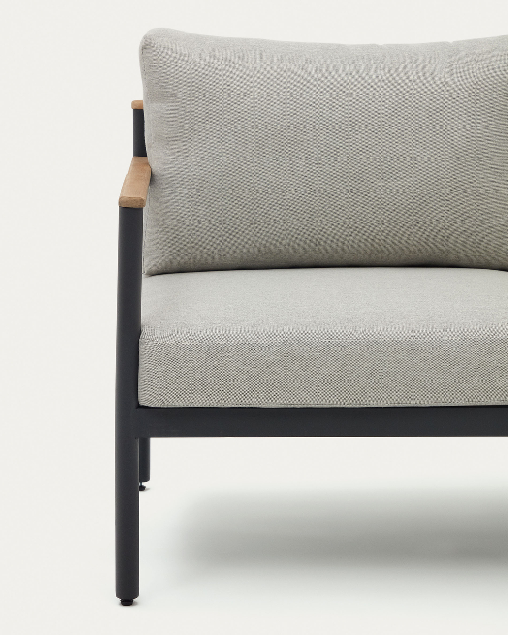 Aiguafreda Набор из 2-местного дивана, 2 кресел и журнального столика из серого алюминия и акации