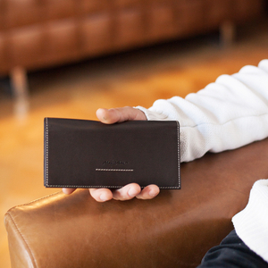 Кожаный длинный кошелек Eclair Bicolor темно-коричневого цвета