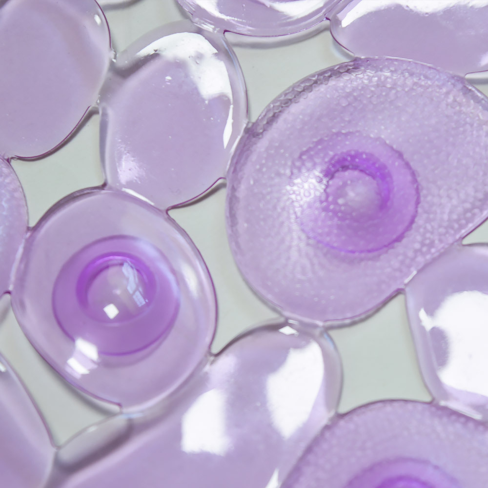 Коврик для ванной 68*34см "Камешки", сиреневый