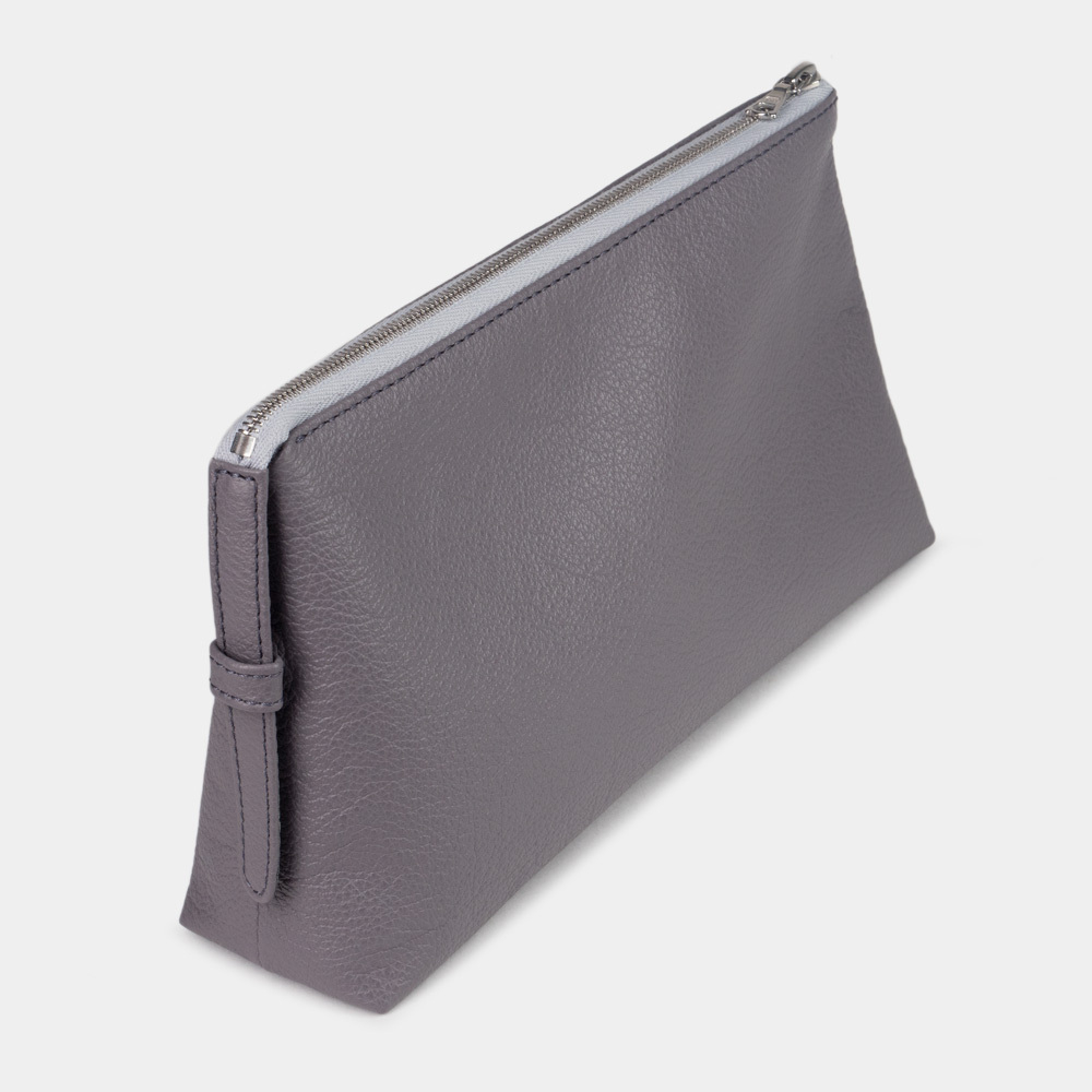 Косметичка Comete из кожи теленка, фиолетового цвета