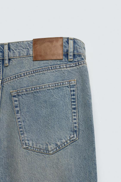 ZARA ДЖИНСЫ STRAIGHT ДЛИНОЙ ДО ЩИКОЛОТКИ, ВЫЦВЕТШИЙ СИНИЙ
