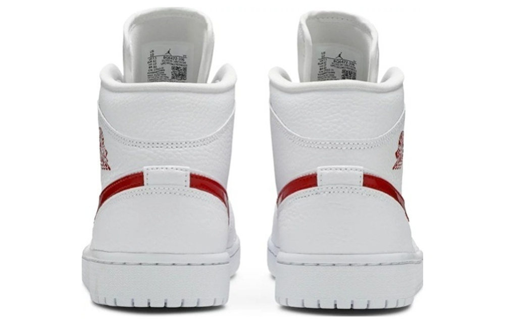 Кроссовки Jordan Air Jordan 1 Mid White University Red (Женская размерная сетка)