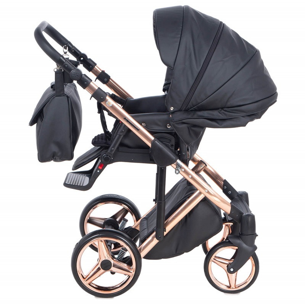 Детская коляска Adamex Chantal Star Collection 3 в 1 STAR101 черный+розовый
