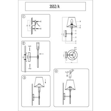 Бра 1*Е14 3552/A nickel никель SARA Newport