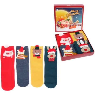 Носки женские в подарочной коробке 4шт «ZIMА», 4 дизайна, р36-39