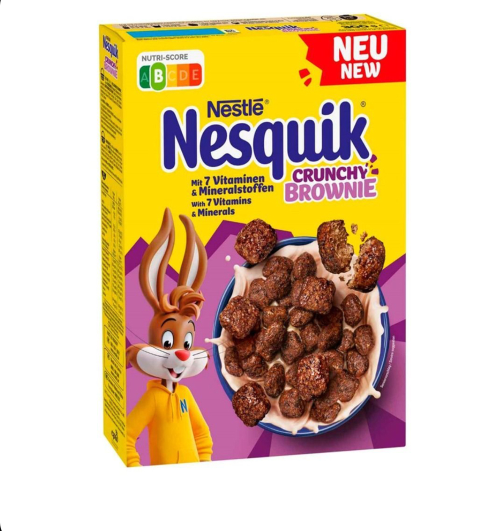 Сухой завтрак Nesquik Crunchy Brownie хрустящий шоколад (Германия)